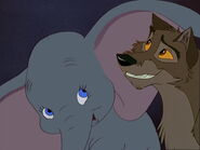 Dumbo befriending Balto