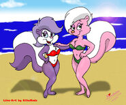 Fifi and bimbette in bikinis 2 pose by bimbetteskunk-d3cc4fl