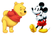 Mickey Mouse and Winnie the Pooh
