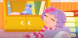 Pillow Featherbed Sleeping on a Purple pillow