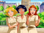 Clover, Sam, and Alex (from Totally Spies) as Fiesta Trio