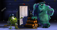 Sulley and Mike at Boo's Door