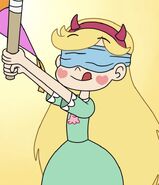 Star Butterfly blindfolded