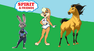 Spirit (the stallion) and friends