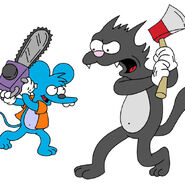 Itchy And Scratchy as Yellow Soldiers