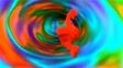 Elmo spins and twirls in the rainbow vortex tunnel going to Grouchland