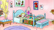 Puppy Clifford and Emily Elizabeth sleeping in bed in Be My Guest