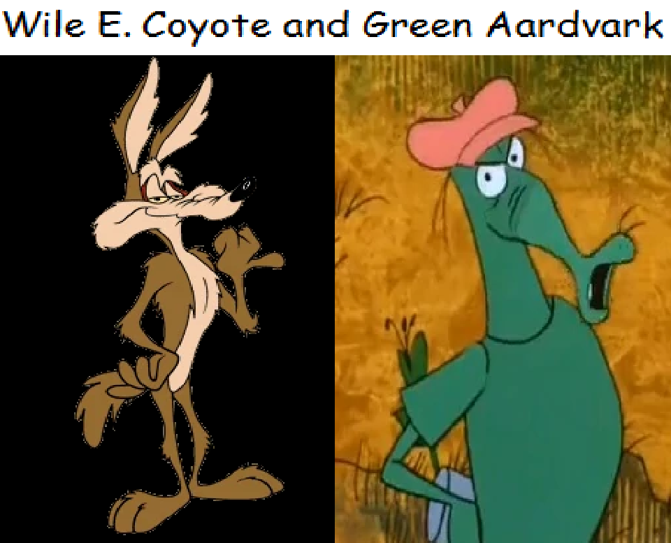 Wile E. Coyote and Green Aardvark (Timon and Pumbaa) (TheLastToonDisney