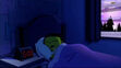 Dash (PBS Kids) was sleeping in bed and look at the sunrise