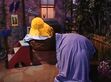 Big Bird and an invisible Snuffy sleepover at the end of episode 4069
