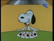 Snoopy playing Five Aces