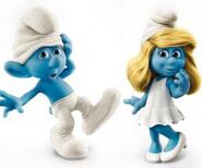 Clumsy Smurf and Smurfette as Mei The China and Russia