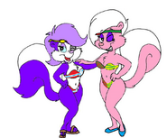 Fifi and Bimbette pose as two girls in two bikinis.