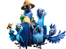 Blu, Jewel, Carla, Bia (Rio 2) and Tiago