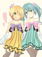 Hatsune miku and kagamine rin colorful x melody vocaloid project diva series project diva 2nd and vocaloid drawn by wadaka sample-8f779be6e70a95cebf11d550ced21a0d