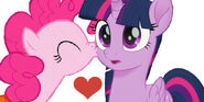 Pinkie Kisses Twilight On The Cheek