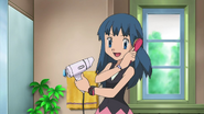 Dawn brushing her hair