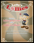 His reappearance in Pizzeria Simulator, advertising Lally's Lollies