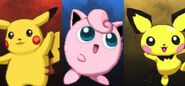 Pikachu, Jigglypuff and Pichu