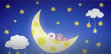 Pillow Featherbed Sleeping on the moon