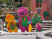 Baby Bop is Wearing Winter Outfit