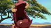 Timon and Pumbaa are shocked to see Kira grown up and sobs