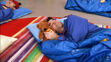 Rich (Imagination Movers) sleeping in the sleeping bag