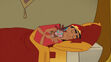 Kuzco was sleeping even asleep he's totally handsome