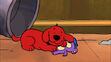 Puppy Clifford sleeping in Helping Paws