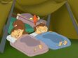 Maya and Miguel Santos sleeping in Family Time
