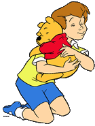 Christopher Robin with Winnie the Pooh.