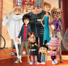 Gru, Lucy Wilde, Sam Sparks, Hiro Hamada, Margo Gru, Edith Gru, Agnes Gru and Dru