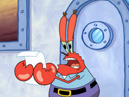 Krabs reading a note