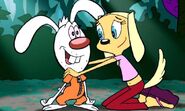 Brandy & Mr. Whiskers as themselves (Belle's Little Dog and Little Rabbit)