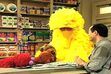Big Bird, Elmo and Baby Bear take a nap in Hooper's Store