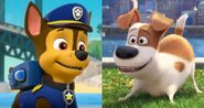 Chase (PAW Patrol) and Max (The Secret Life Of Pets)