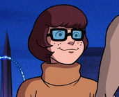 Velma Dinkley in Scooby-Doo and Kiss rock and roll mystery