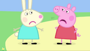 Rebecca and Peppa Pig aruging