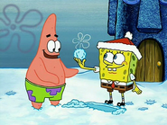 SpongeBob and Patrick in the snow