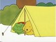 Tom and Spot the Dog are sleeping in the tent