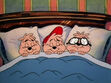 Alvin Simon and Theodore are sleeping in the bed before christmas