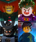 Lord Business, The Joker (The Lego Batman Movie), Lord Garmadon and Rex Dangervest