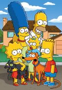 Homer, Marge, Lisa and Maggie Simpson as themselves (Greg's made-up family)