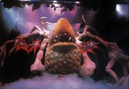 Large Audrey II in the Little Shop of Horrors musical in 1982