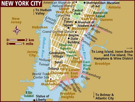 new york, new york on map