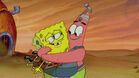 Patrick hugs spongebob