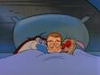 Anthony Ren and Stimpy are sleeping in bed