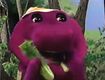 Barney eating celery in Barney's Campfire Sing-Along