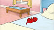 Puppy Clifford sleeping in her bed