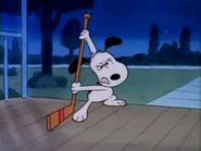 Snoopy with a hocky stick